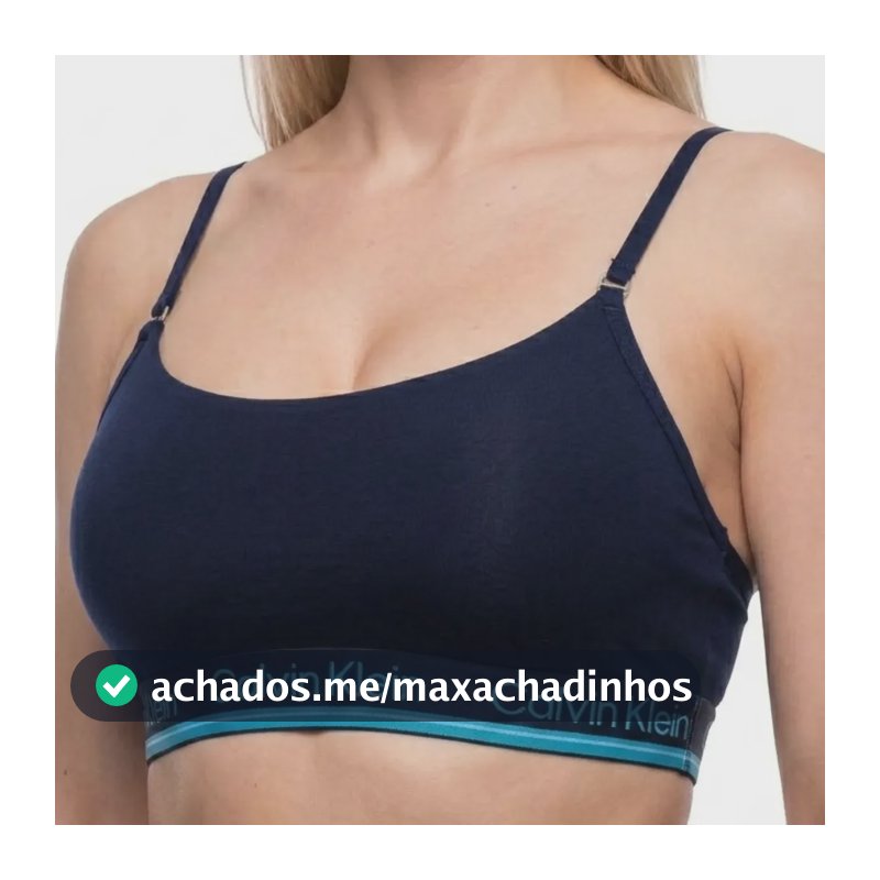 Top Sutiã Calvin Klein Algodão Original Alças Ajustáveis