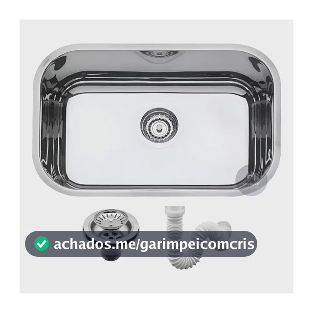 Cuba Pia N1-14 46x30x14cm Inox 430 Cozinha Válvula Sifão Prateado