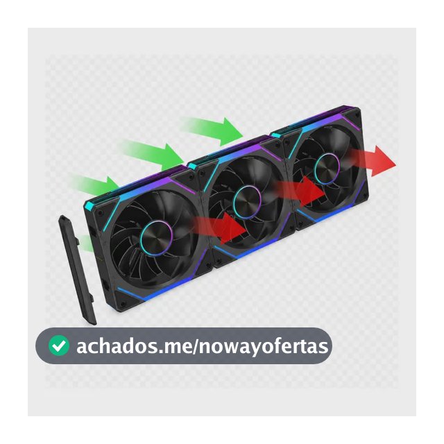 Kit Fan Magnético Reverse 3 Em 1 Obsid Unifan Argb 120mm Pt Preto