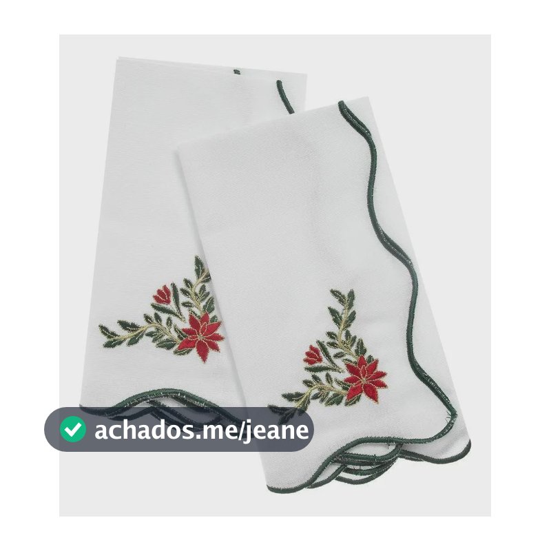 Jogo De Guardanapo Home Style Natal Folk Branco