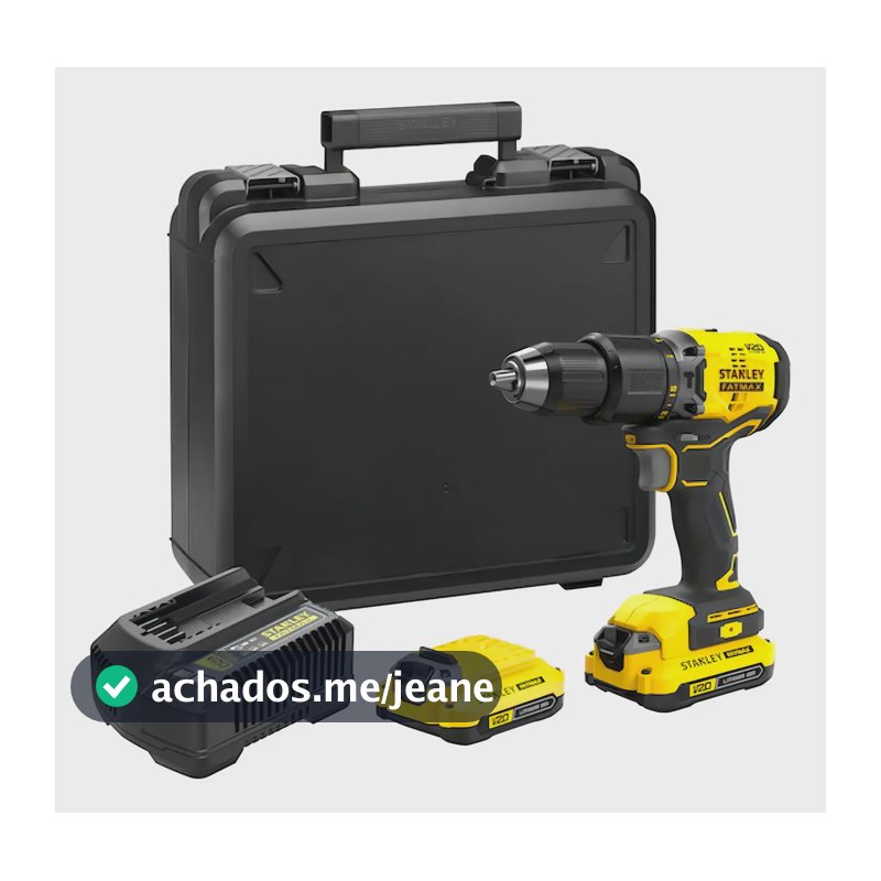 Parafusadeira e Furadeira de Impacto 13mm 20V STANLEY SBD715C2K Com 2 Baterias, Carregador e Maleta