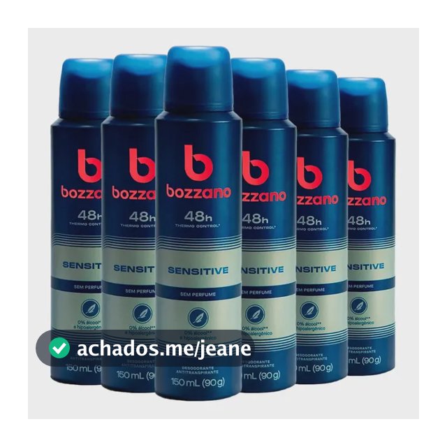 Kit Desodorante Aerosol Bozzano Sem Perfume 90g - 6 Unidades