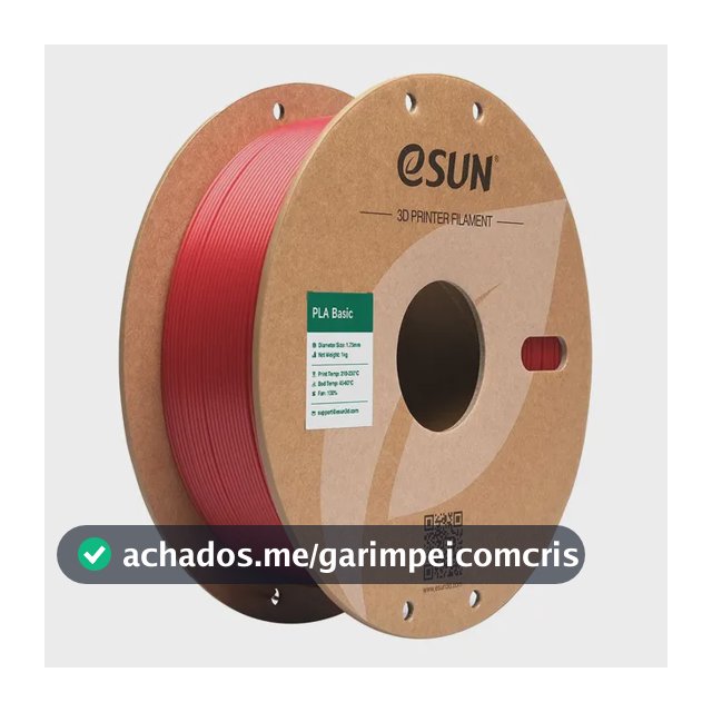 Filamento básico de impressão 3D Esun Pla, 1 kg, cor vermelho fogo