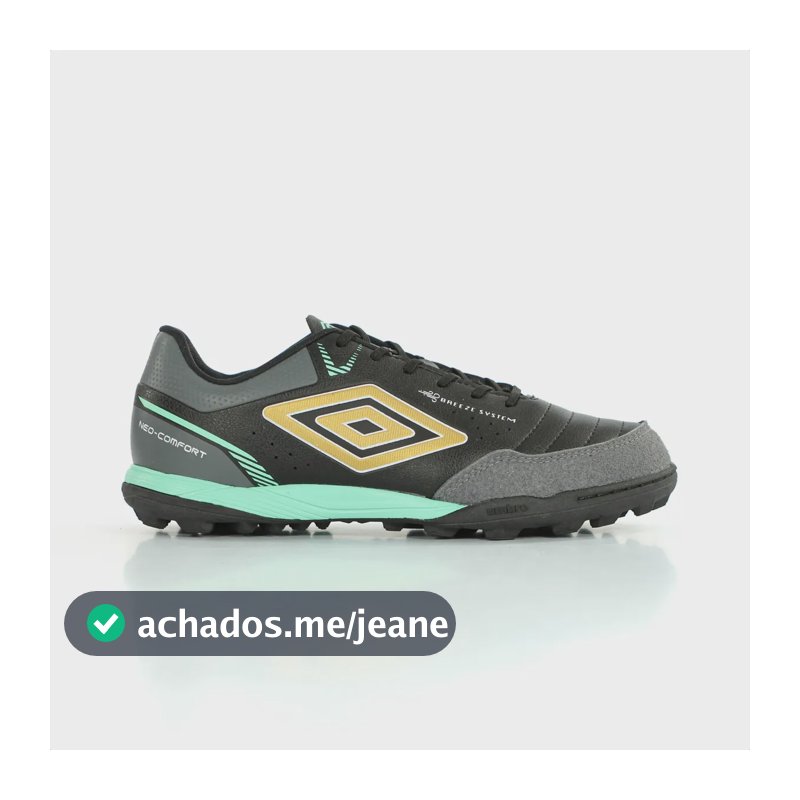 Chuteira Umbro Society Neo Comfort Aderência Chute Durável Preto 41 Br