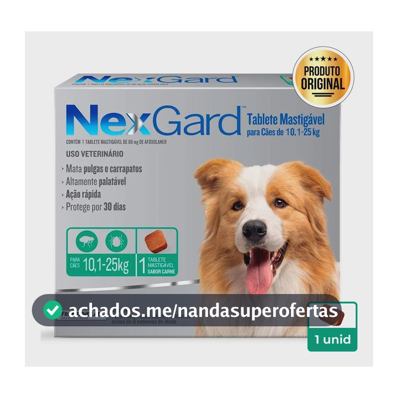 Nexgard Anti Pulgas Cães E Carrapaticida 10-25kg - 1 Tablete