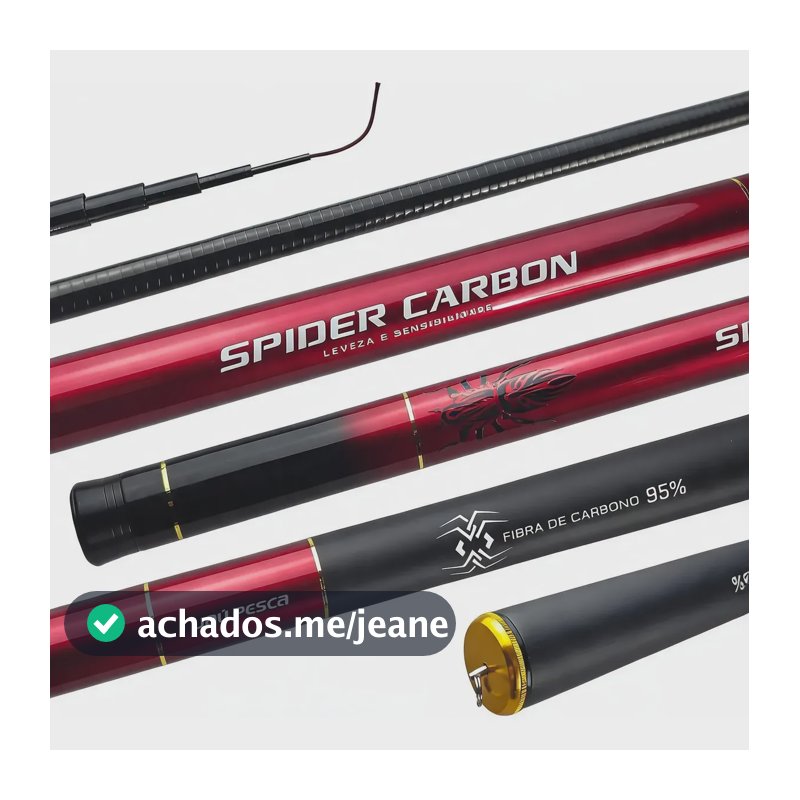 Vara Telescópica Spider Carbon 95% De Carbono- Jaú Pesca 3.60m