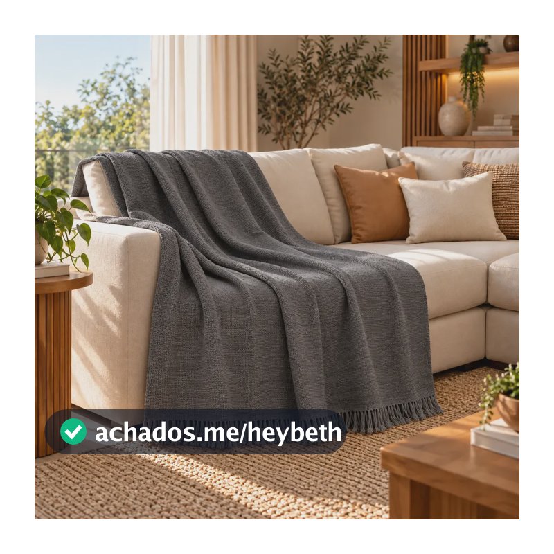 Manta Para Sofá Tipo Capa De Sofá Luxo 210x120 Gigante Decor Cinza Chumbo