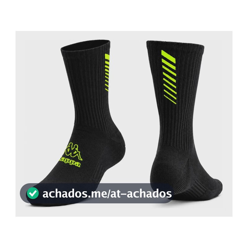 Meia Kappa Esportiva Next Corrida Poliamida Original Preto-verde 34-38