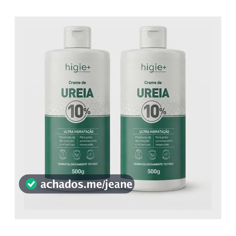 Kit 2 un. Creme de ureia para os pés HIGIE+ 500g | creme ureia | ureia 10% | Creme para rachaduras nos pés | Creme para os pés ressecados | Creme de ureia para os pés | Creme para mãos