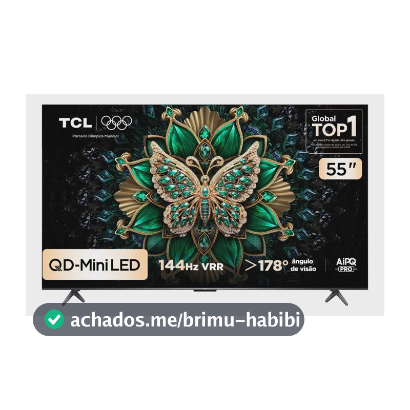 Smart Tv Tcl 55 Polegadas Qd-Mini Led 4k C6k Wifi Bluetooth Google Tv 4 Hdmi 144hz Hdr10+ 55c6k