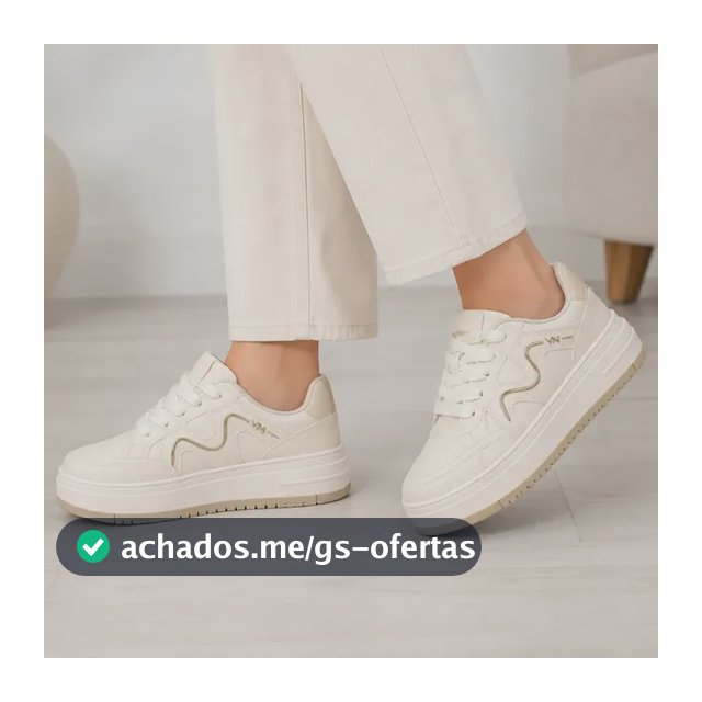 Tenis Via Marte  Feminino Branco Casual Moderno Confortavel Marfim/dourado 36 Br