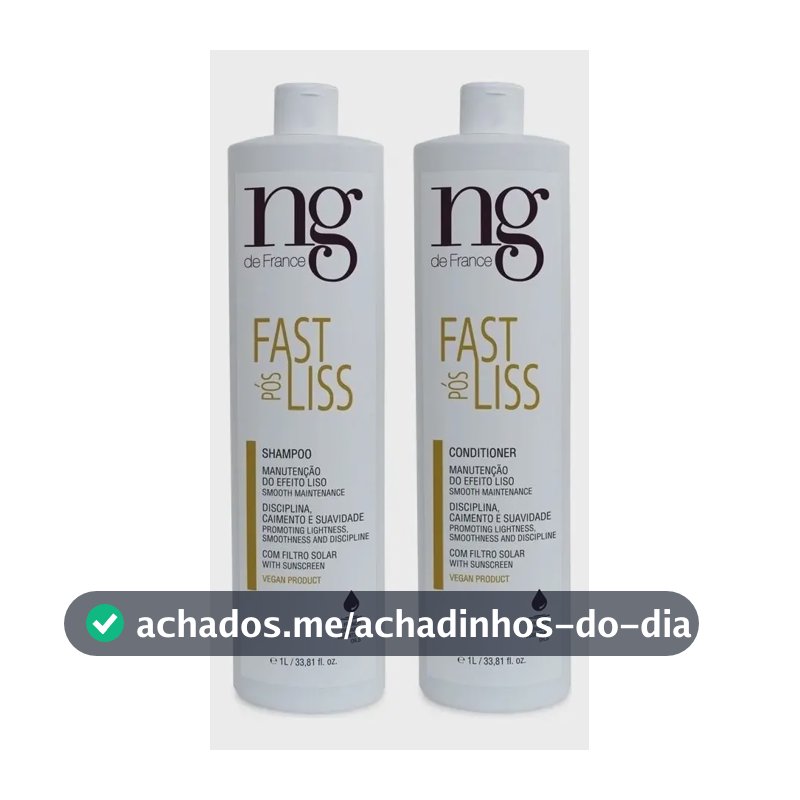 Kit Shampoo e Condicionador Ng de France Pós Fast Liss para Alisamento, 2 Litros