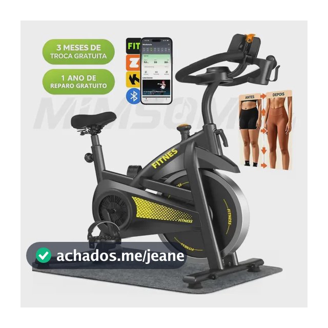 Bicicleta Ergométrica Spinning Mimsom Com Bluetooth E Volante De 15kg Amarelo 127/220v