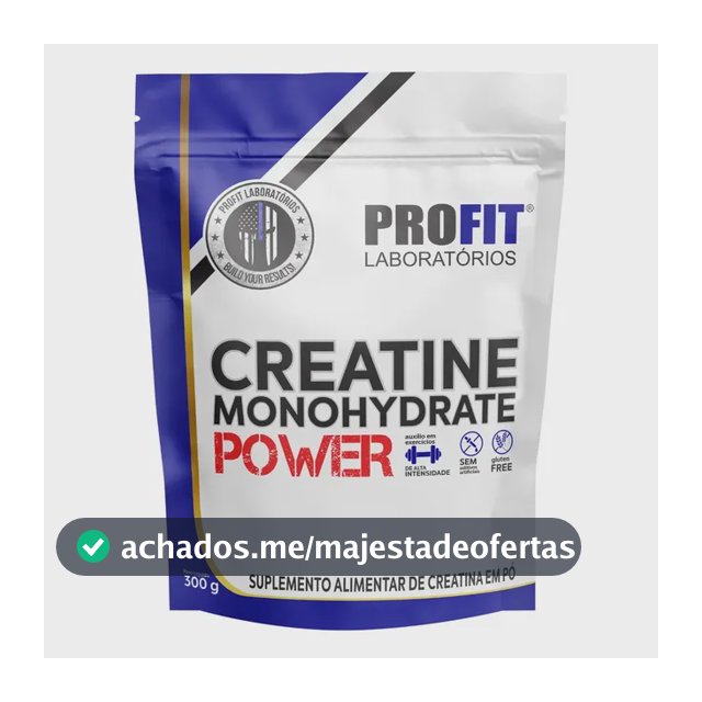 Creatina Monohidratada Power 300g Refil Profit Sabor Natural Sem Sabor