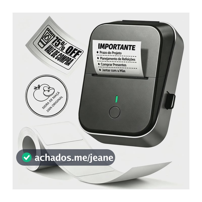 Impressora de Etiquetas Nelko PM260 — Térmica Direta, com Bluetooth e IA, ideal para Escritório e Uso Doméstico