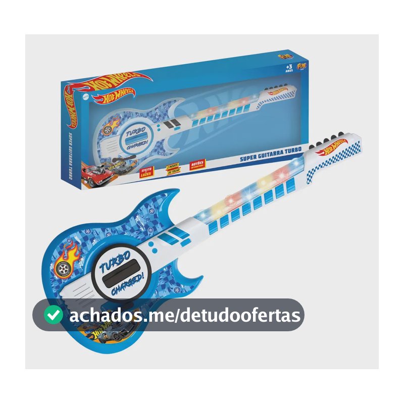 Brinquedo Musical Super Guitarra Hot Wheels, Fun Divirta-se, Azul