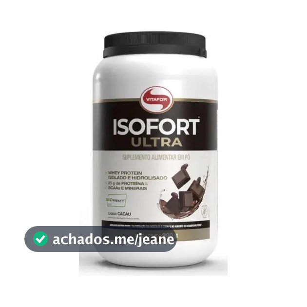 Whey Protein Vitafor Isofort Ultra 900g Cacau com Creatina e Glutamina