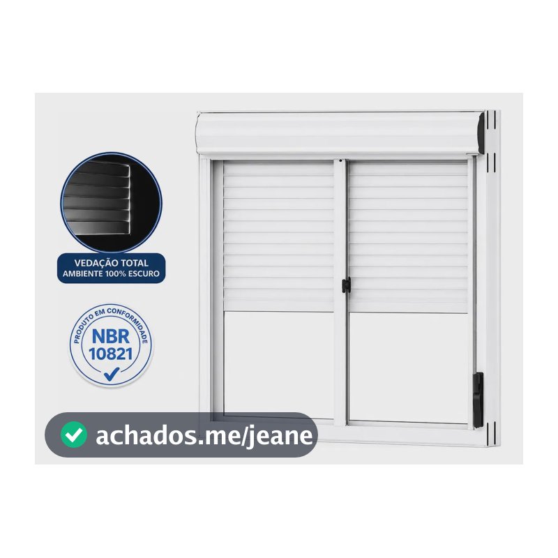 Janela Persiana Integrada Blackout de Alumínio Alumasa Giusto 120x100 cm - Branco