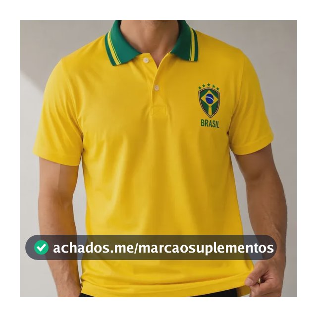Camisa Polo Brasil Masculina Seleção Brasileira Premium Hexa Amarelo G Lisa