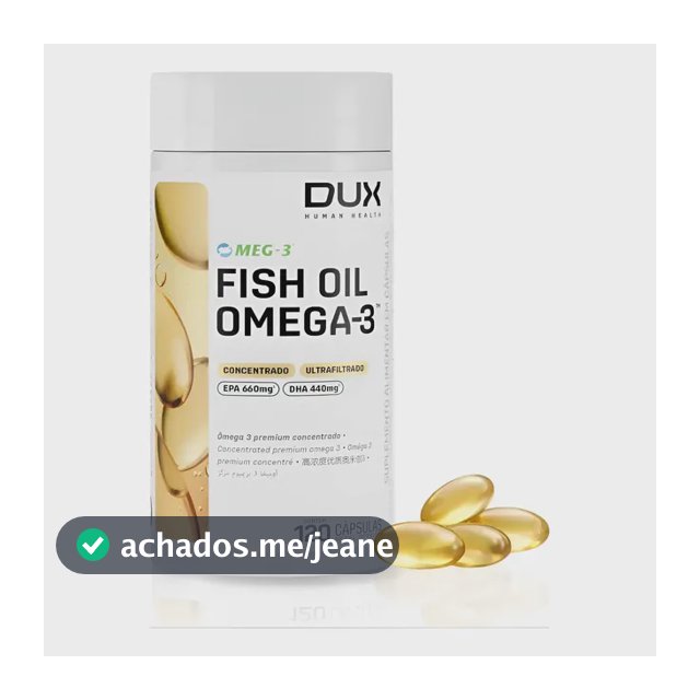 Ômega 3 Fish Oil Sem Sabor 120 Cápsulas Dux Human Health Sem Sabor