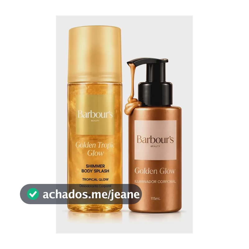 Kit Shimmer Body Splash E Iluminador Golden Glow Barbour's Dourado