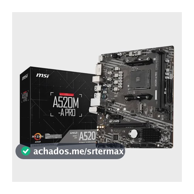 Placa-mãe Msi A520m-a Pro Am4 Matx Ddr4 Preto