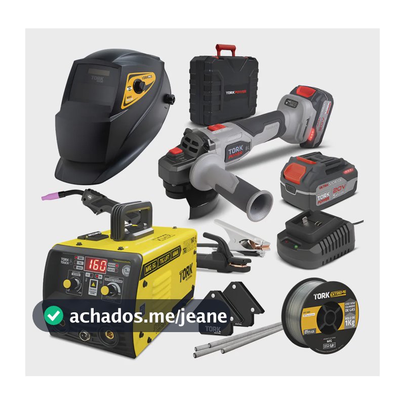 Maquina Solda Mig 160a Sem Gás E Esmerilhadeira Angular Tork Cor Amarelo 220v