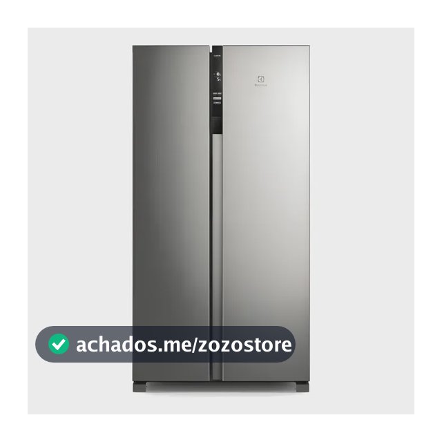 Geladeira Electrolux IS4S Frost Free Inverter 435L Side by Side cor Inox Look
