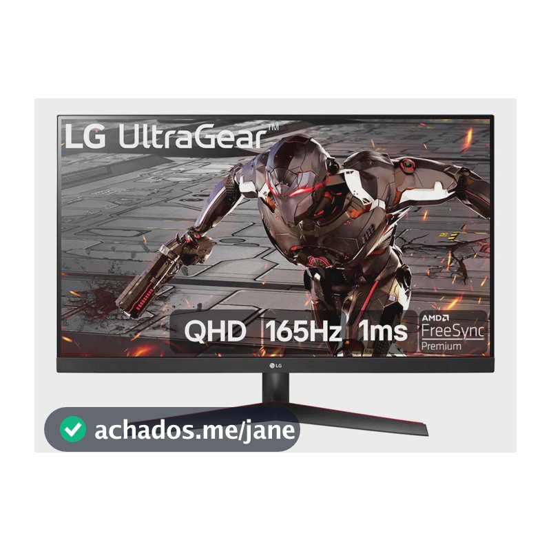 LG UltraGear Monitor Gamer 32"- VA 165Hz 1ms (MBR) QHD 2K (2560x1440) HDR10 AMD FreeSync, Preto - 32GN600