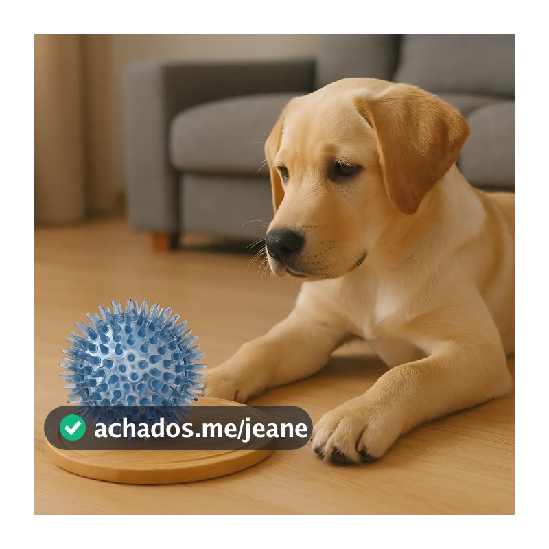 Bolinha Mordedor Interativo Cravos Apito Brinquedo Cães Azul