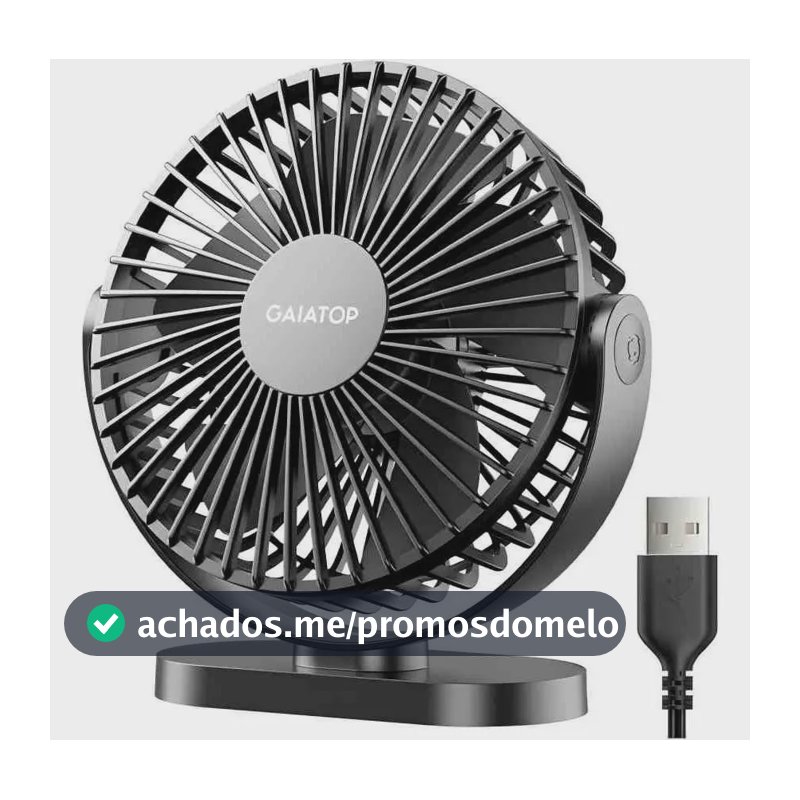 Ventilador Portátil De Mesa 3 Velocidades Ultra Silencioso