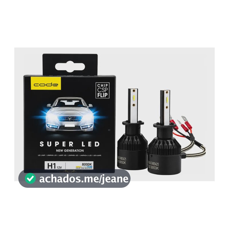 Kit Super Led Techone 8000k 12v H1 H3 H4 H7 H8 H11 H16 Hb3 H1 Branco-frio