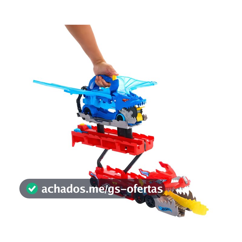 Pista Hot Wheels City Supertrailer de Dragão Acompanha 2 Carrinhos e 1 Dragão com Manobras para Crianças a Partir de 4 Anos