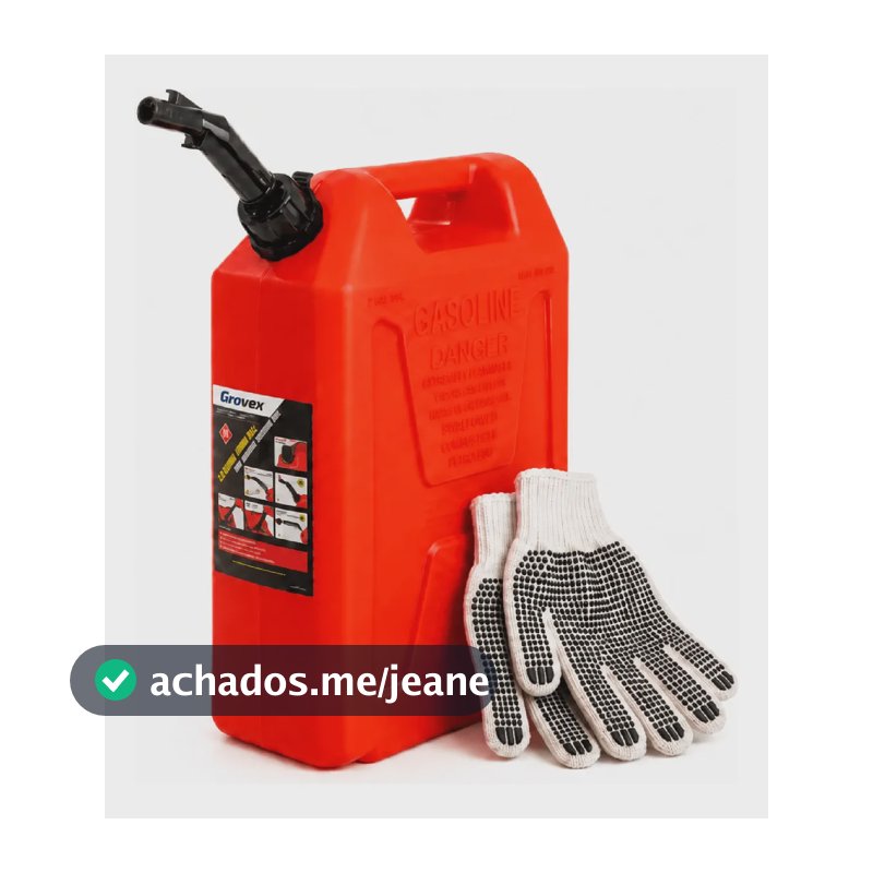 Galão Combustível Tanque Gasolina 20 Litros Vermelho Com Bico E Luva / Certificado As/nzs 2906:2001 GROVEX