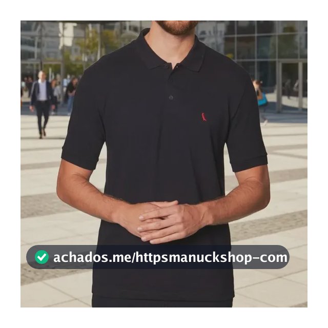 Polo Masculina Reserva Regular New Basic Preto/vermelho Liso P