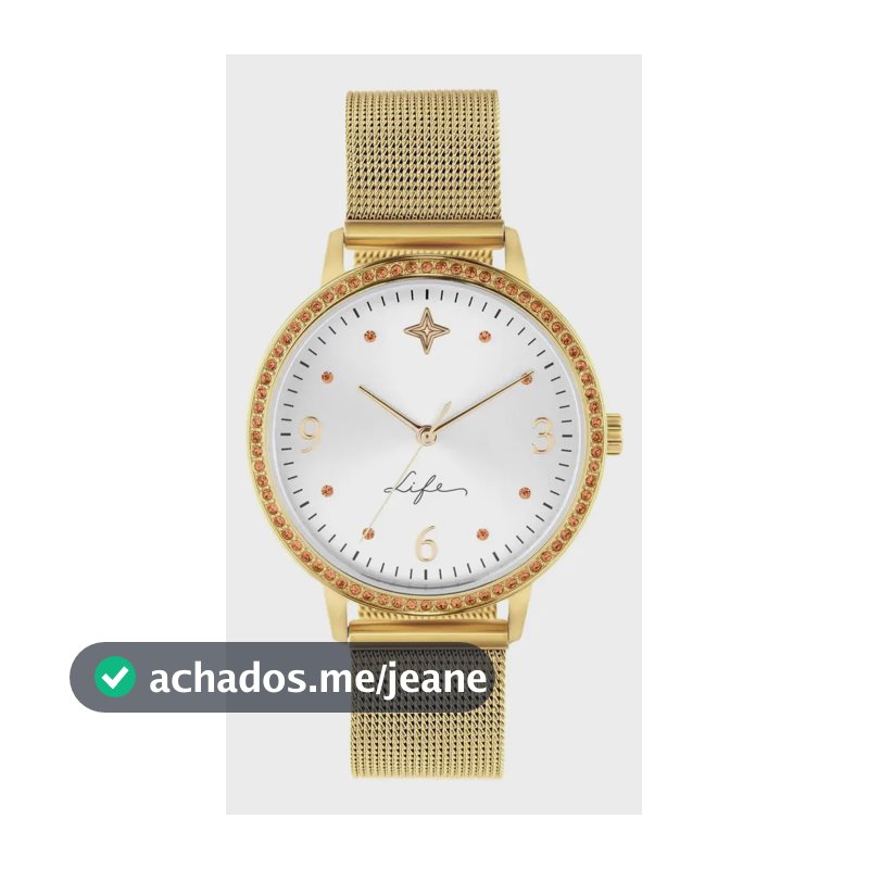 Relógio Life Formatura Feminino Aço Dourado Prateado Dourado