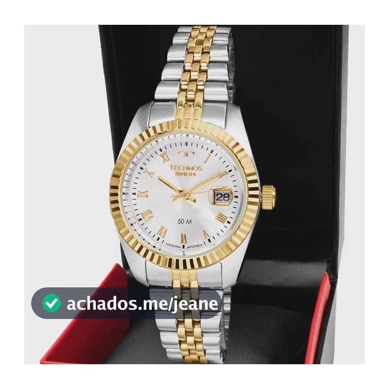 Relógio Technos Riviera Feminino Bicolor Prata E Dourado 2015CEP/1K Aço