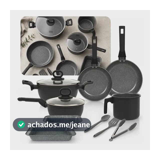 Jogo de Panelas Black+Decker Ceramic Line 10 Peças para Indução com Revestimento Antiaderente de Cerâmica