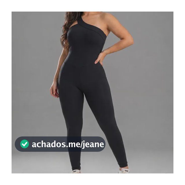 Macacão Fitness Academia Modela Corpo Treino Confortável Preto Liso G