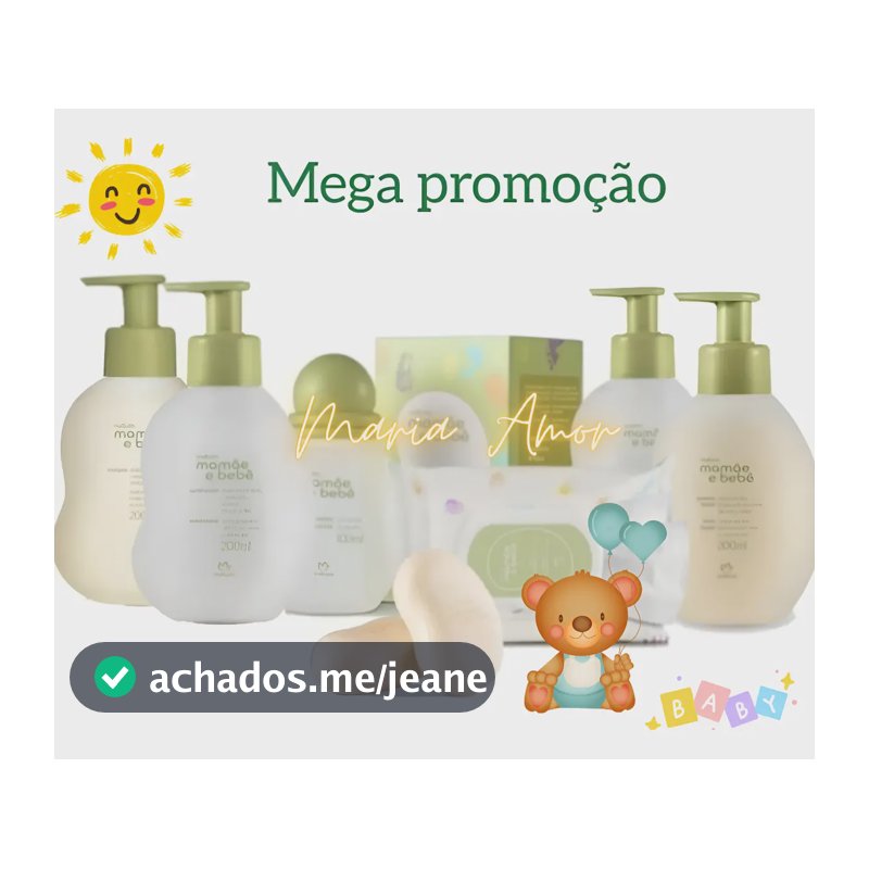 Kit Natura Mamãe Bebê- Cuidados E Higiene Maternidade Verde-claro