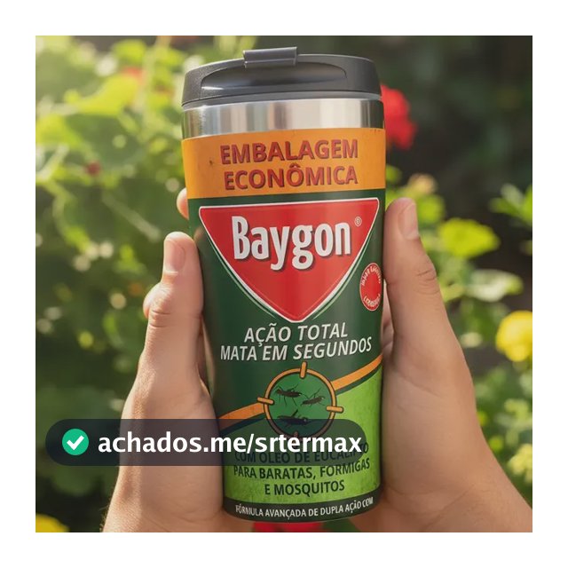 Copo Térmico Inox 450ml Estampa Baygon Enferrujado Uv Verde Baygon