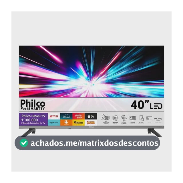 Smart Tv Philco 40'' Full Hd Roku Tv Hdr10 Dolby Áudio P40cra