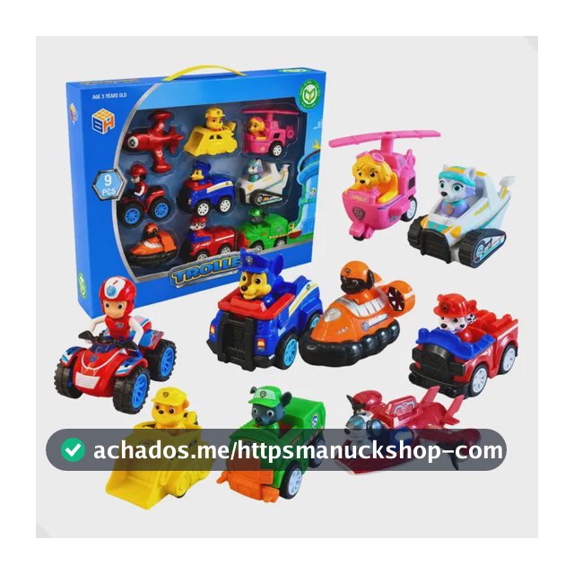 Kit 9 Carros E Personagens Patrulha Canina Coleção Fricção Colorido