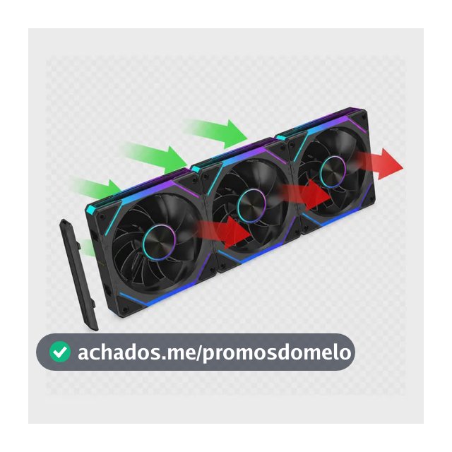 Kit Fan Magnético Reverse 3 Em 1 Obsid Unifan Argb 120mm Pt Preto
