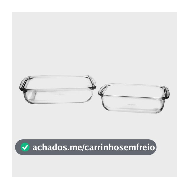 Assadeiras Quadradas Marinex 2 Peças Vidro Com Alça Transparente