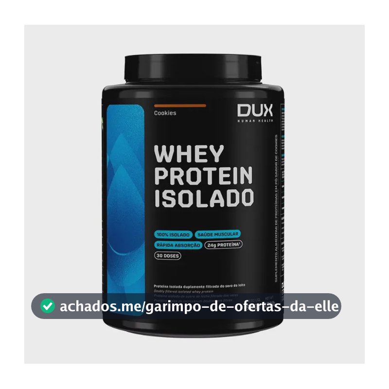 Whey Protein Isolado Dux Nutrition - Pote 900g Sabor Cookies