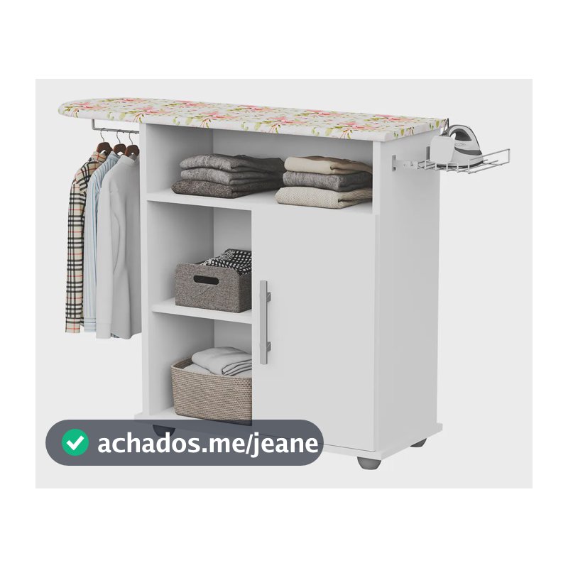 Tábua de Passar Roupa com Cômoda e Prateleiras – Bela Store