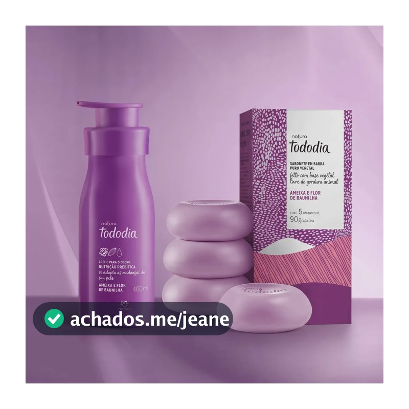Kit Presente Natura Tododia Creme Hidratante + Sabonete Fragrância Ameixa e Flor De Baunilha