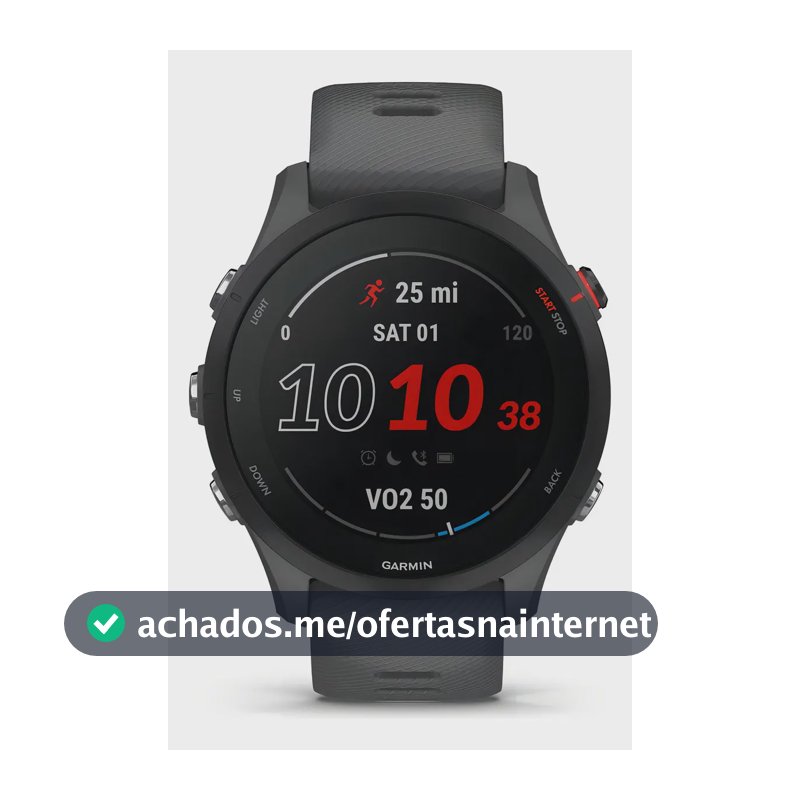Relógio Garmin Fr 255 Basic Monitor Cardíaco De Pulso E Gps Slate Gray Esportivo Preto