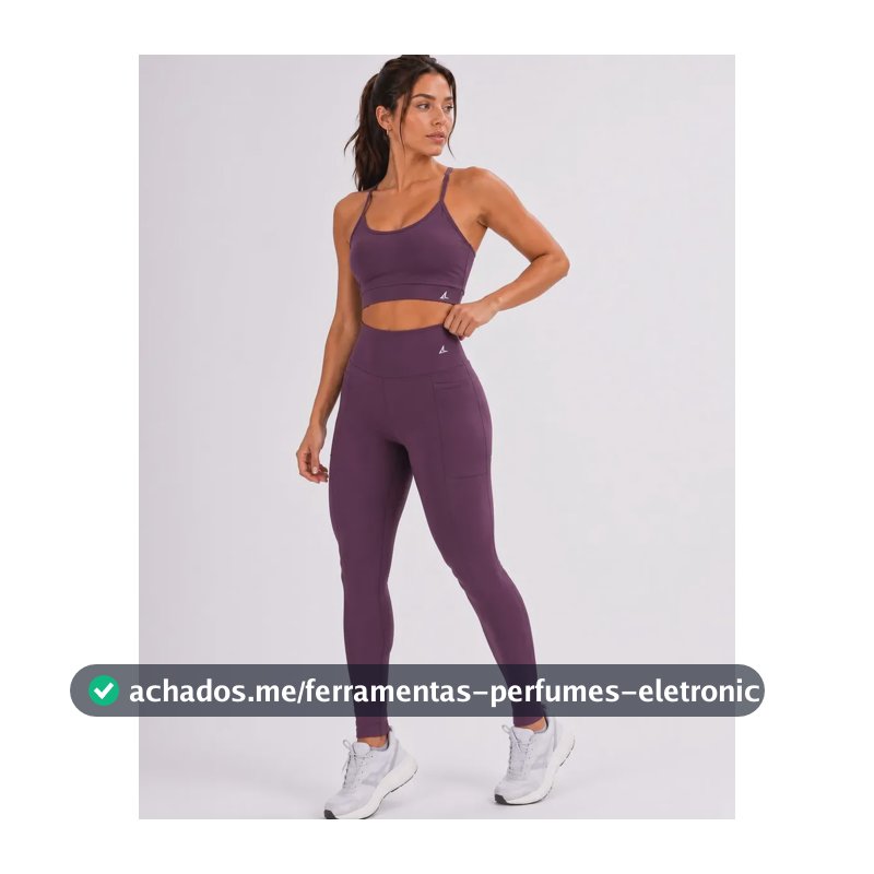 Kit Conjunto Fitness Feminino Roupa Academia Legging + Top Roxo Liso G